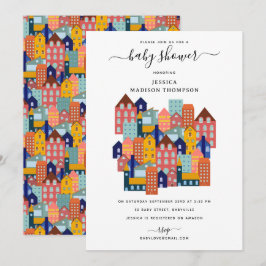 Neighborhood House Baby Shower Inbjudningar