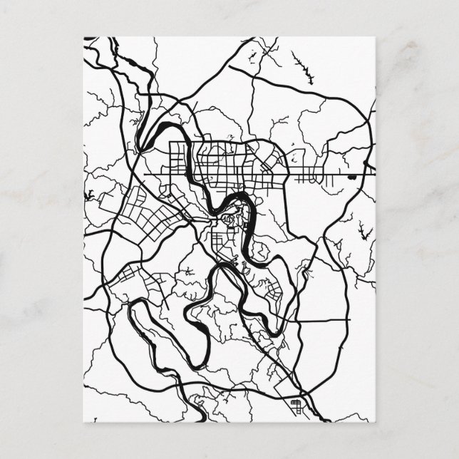 Neijiang Kina Stadskarta Vykort (Framsida)