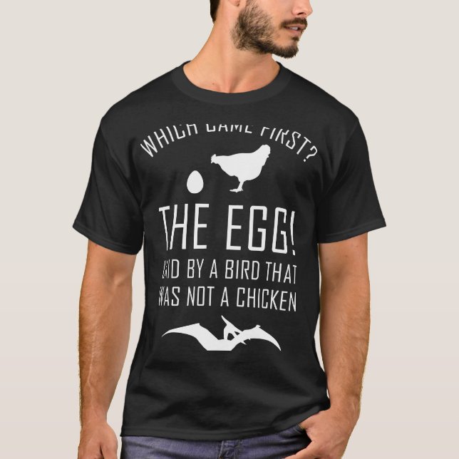Neil Degrasse Tyson Chicken eller Äggen T Shirt (Framsida)