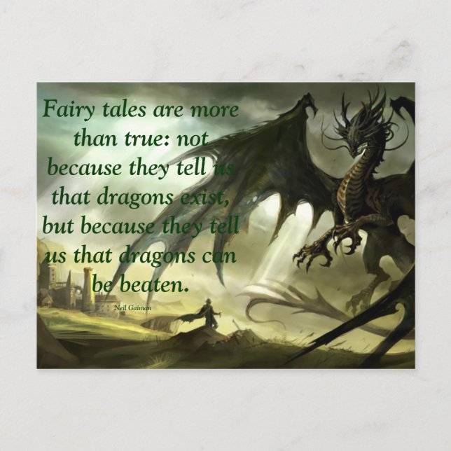 Neil Gaiman Quote on Fairytales Vykort (Framsida)