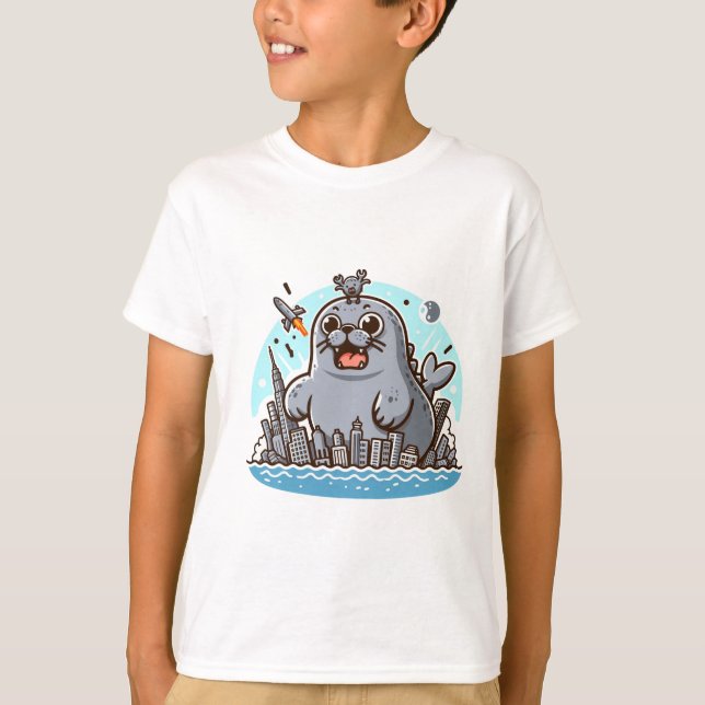 Neil Godzilla Seal T Shirt (Framsida)