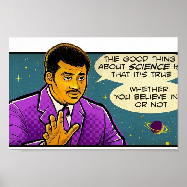 Neil Tyson citerar Shirt från Bra Sak om Scienc Poster (Framsidan)