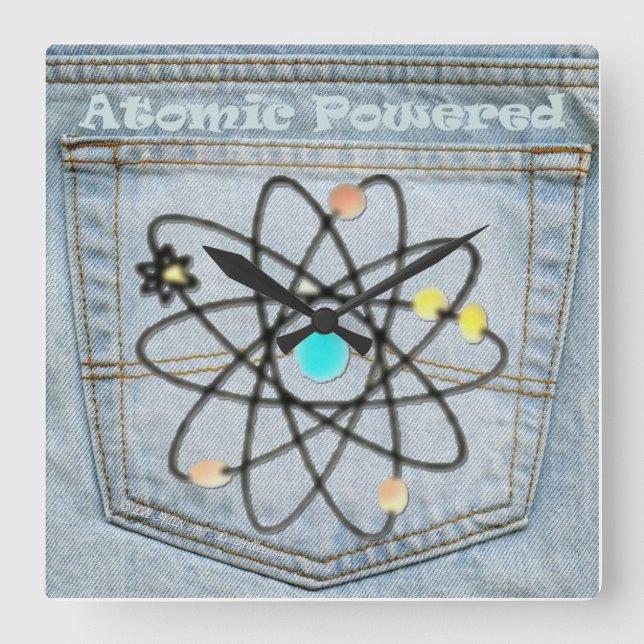 Neim Back Pocket "Atomic Powered"-klocka Fyrkantig Klocka (Framsida)