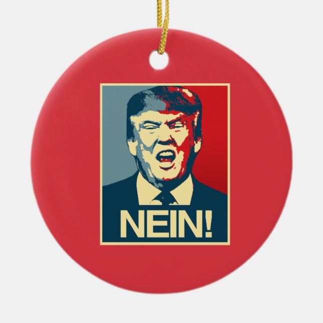 NEIN - Poster med antitrump - antitrump - Julgransprydnad Keramik (Framsidan)