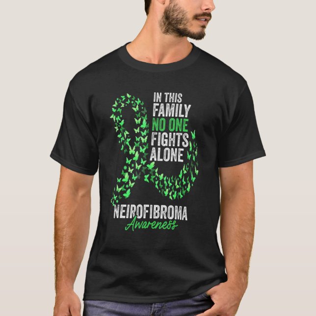 Neirofibroma Awareness Month Butterflies Grönt Rib T Shirt (Framsida)