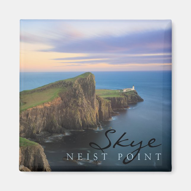 Neist point fyr på Skye vid solnedgång Magnet (Framsidan)