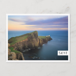 Neist point fyr på Skye vid solnedgång Vykort