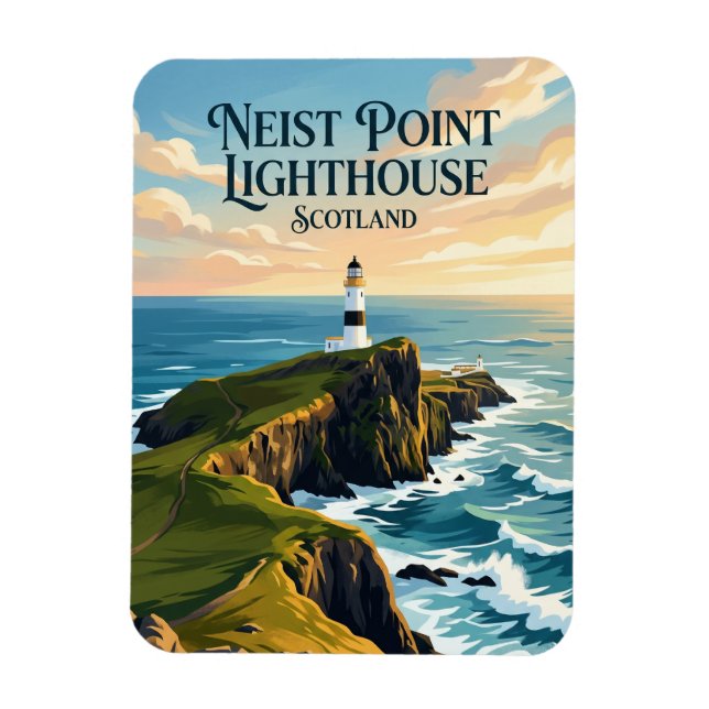 Neist Point fyr Skottland Magnet (Vertikal)