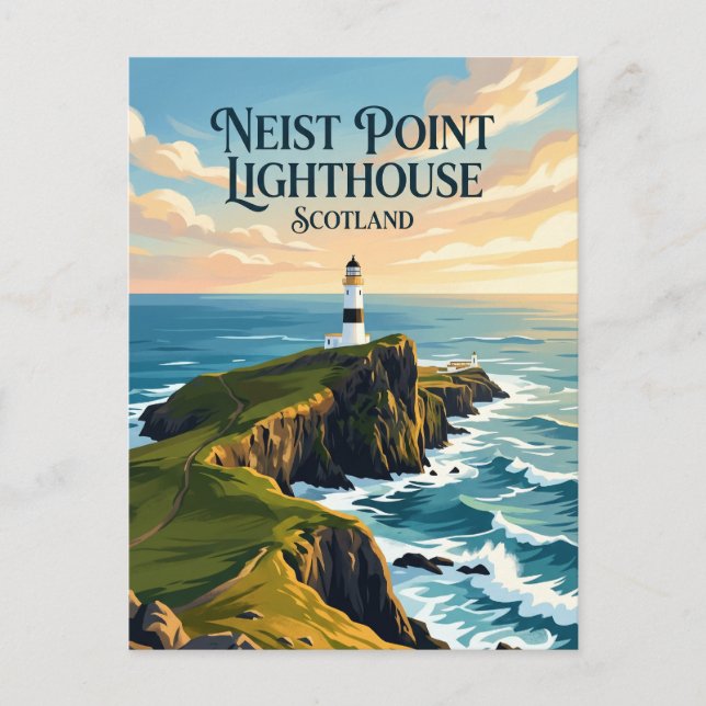 Neist Point fyr Skottland Vykort (Framsida)