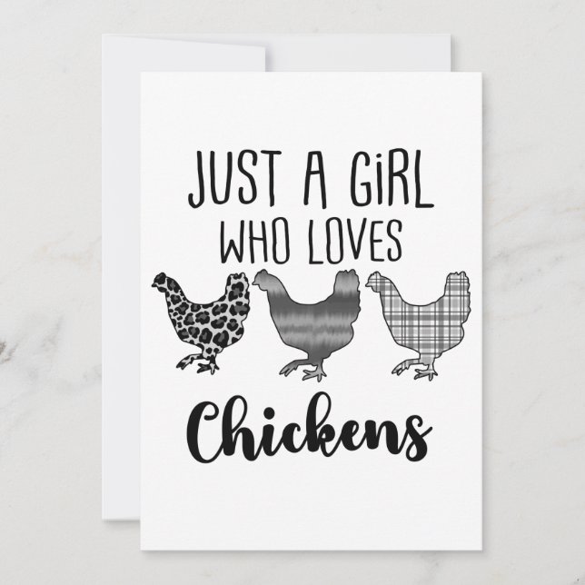 Nej 1/2, bara en flicka som Kärlek Chickens. Tack Kort (Framsida)
