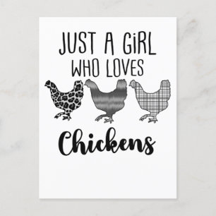 Nej 1/2, bara en flicka som Kärlek Chickens. Vykort