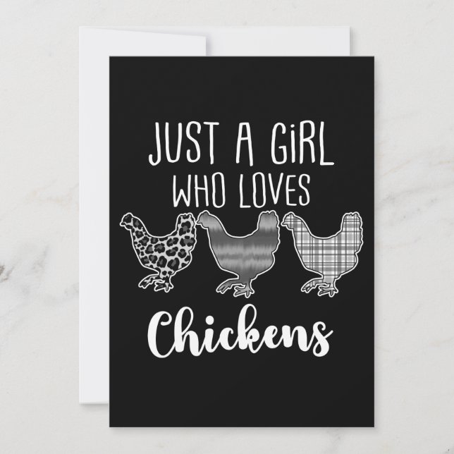 Nej 2/2, bara en flicka som Kärlek Chickens. Inbjudningar (Framsida)
