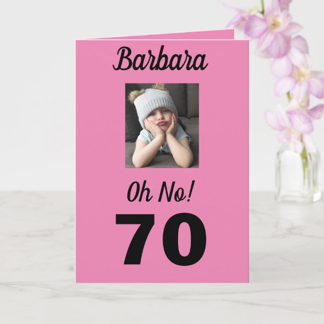 Nej! 70:e födelsedag Funny Grumpy Girl Kort (Orkide)