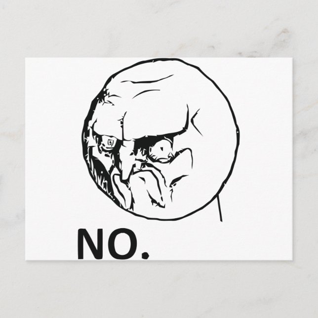 NEJ, ansikte Vykort (Framsida)