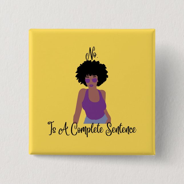 Nej är en fullständig mening knapp (Framsida)