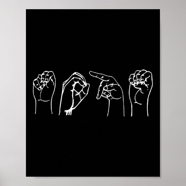 Nej Asl Pro dövhet medvetenhet teckenspråkstolknin Poster (Framsidan)