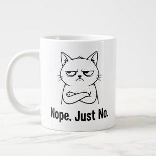 Nej Bara Nej Katt – Rolig Kaffekopp för Kattälskar Jumbo Mugg