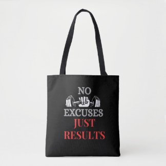 Nej, bara Results-Motivational Gym Tote Bag Tygkasse