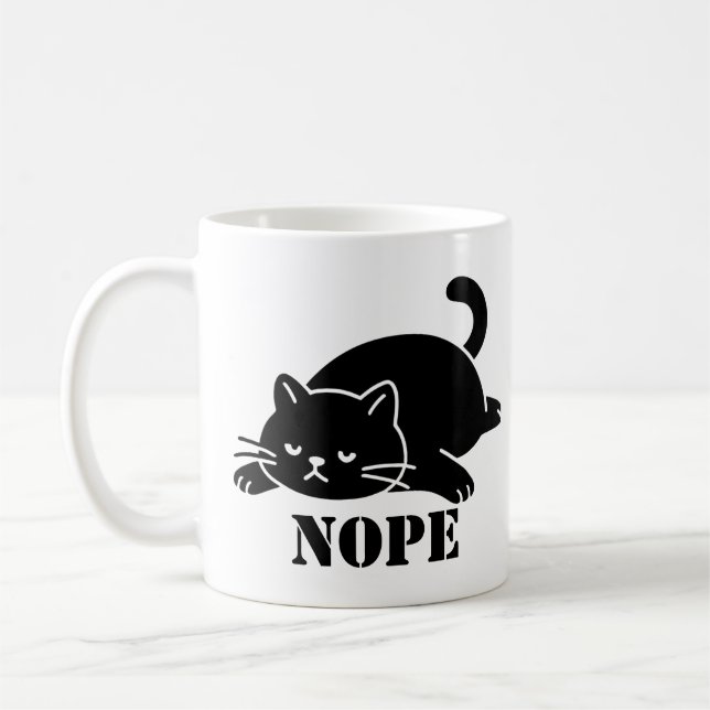 NEJ Cat Rolig för kattälskare Kaffemugg (Vänster)