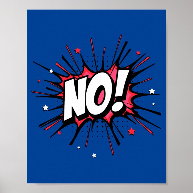 Nej! Dramatisk Tecknad av popkonst Poster (Framsidan)