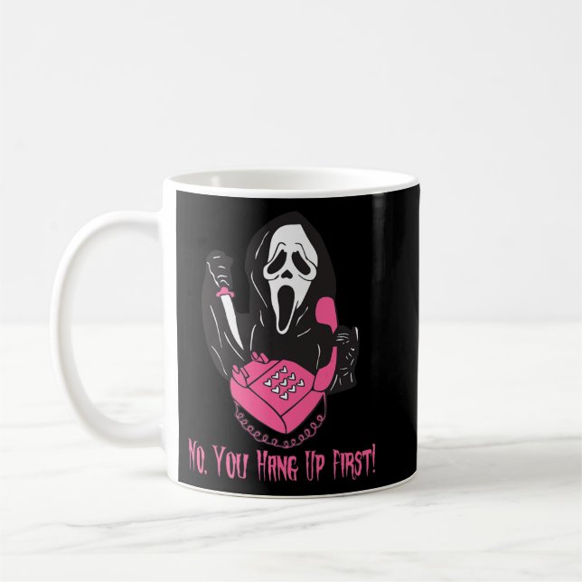 Nej, du håller på med första gången Ghostface ring Kaffemugg (Vänster)