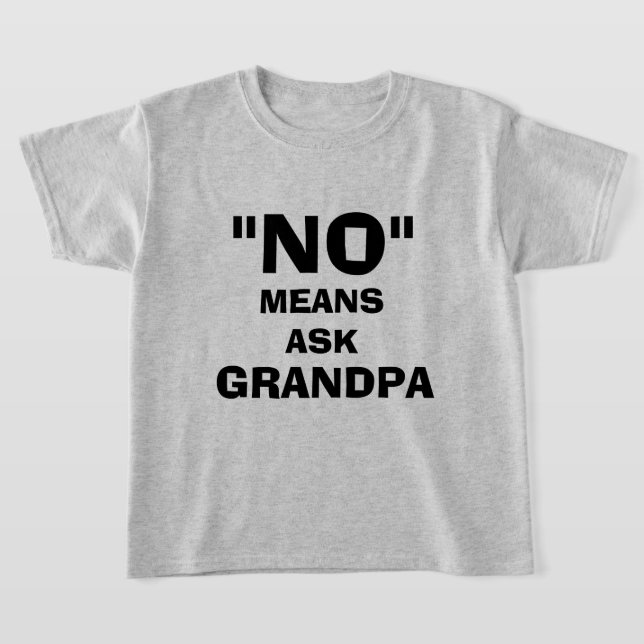 "NEJ" ELAK ASK GRANDPA, ANPASSADE T SHIRT (Laydown)
