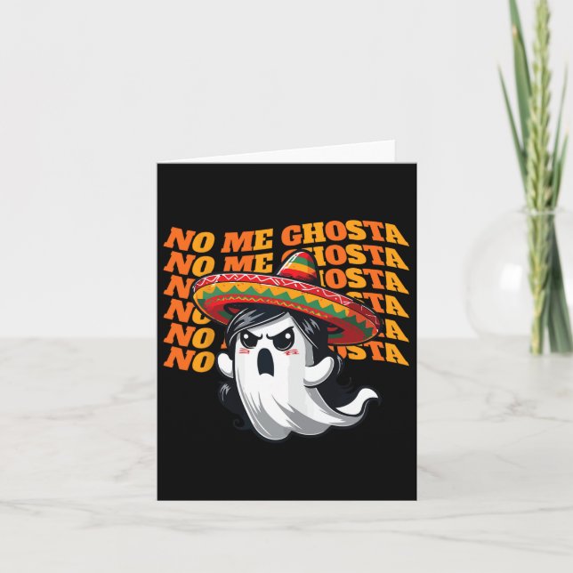 Nej, Ghosta Funny Mexican Halloween Ghost Women Kort (Framsida)