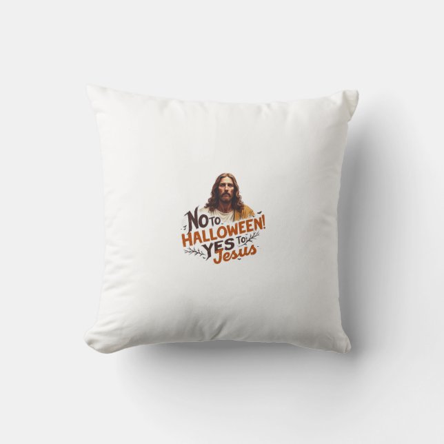 Nej Halloween Ja Jesus Pillow Kudde (Framsida)