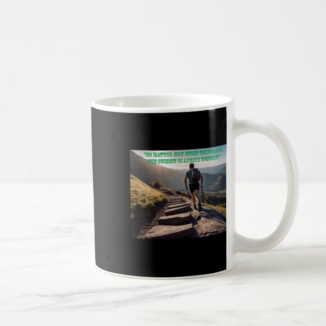 Nej, hur lång väg är? kaffemugg (Höger)