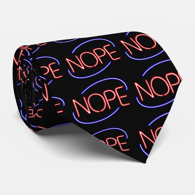NEJ i stilen av en Neon Öppna Skylt Slips (Rullad)