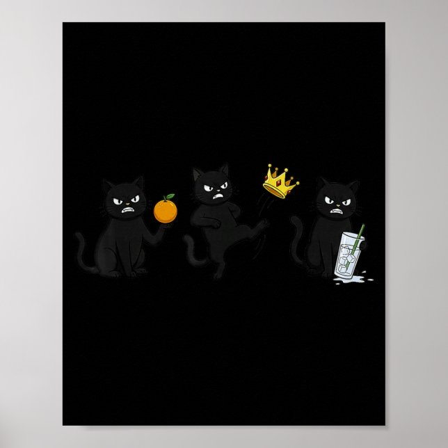 Nej, inga kungar, ingen ICE, rolig svart katt Poster (Framsidan)