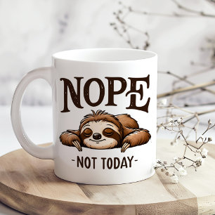 "Nej, inte i dag" Cute Funny Sleeping Sloth Kaffemugg