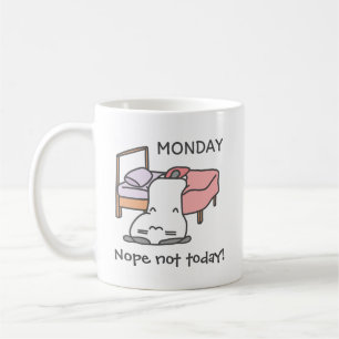 "Nej, inte i dag", grumpy Cat Mugg - Lazy måndag m