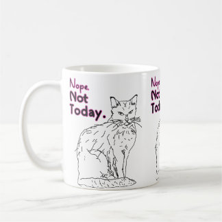 Nej Inte Idag Katt Ritning Illustration Kaffemugg