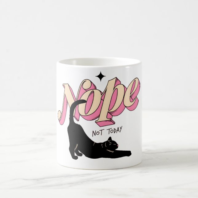 Nej Inte Idag Kattmugg – Rolig Katt Kaffe Kopp (Center)
