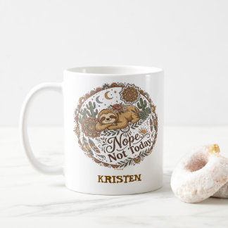 Nej. Inte Idag. Söt Lat Slovdjursunge Kaffemugg