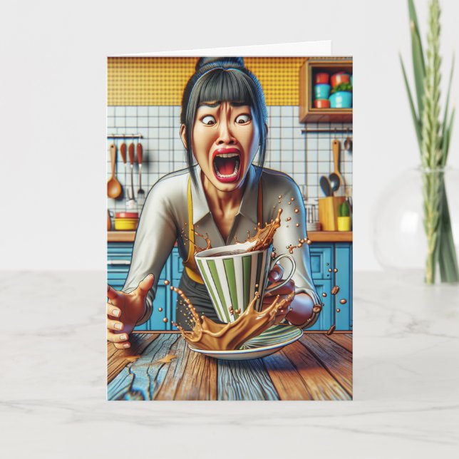 Nej, inte kaffe | Funny Housefru Kort (Framsida)