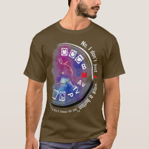 Nej, jag klickar inte bara på en Button Camera Fun T Shirt
