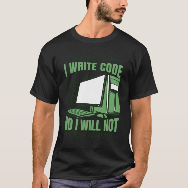 Nej, jag kommer inte att åtgärda programmet Comput T Shirt (Framsida)