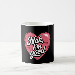Nej, jag mår bra Anti Valentindagen Roligt Singel Kaffemugg