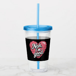 Nej, jag mår bra Anti Valentines Day Roligt Singel Take Away Mugg