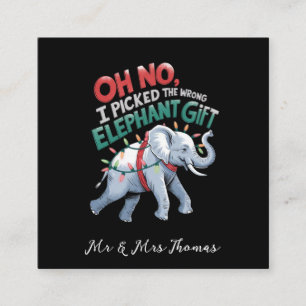 Nej, jag plockade fel Elephant Gift Funny Fyrkantigt Visitkort