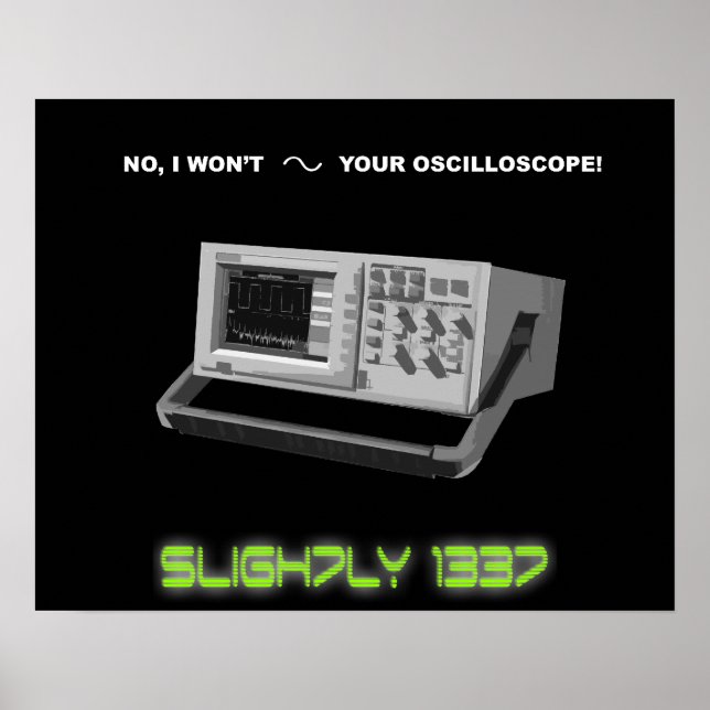 "Nej, jag tänker inte sine your oscilloscope" Post Poster (Framsidan)