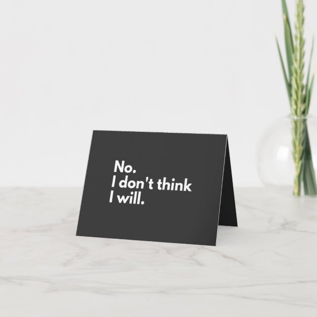Nej, jag tänkor inte det. kort (Framsida)