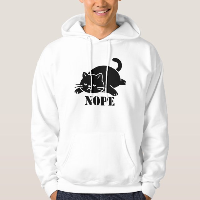 NEJ Kat Fun för kattälskare Hoodie (Framsida)