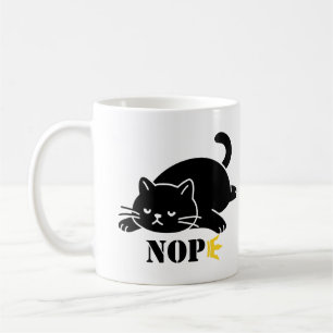 NEJ Kat Fun för kattälskare Kaffemugg