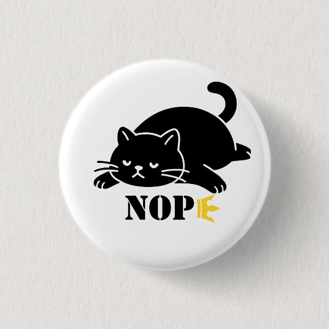 NEJ Kat Funny för kattälskare Knapp (Framsida)