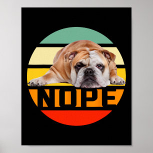 Nej lat engelsk bulldog hundälskare ägare man kvin poster