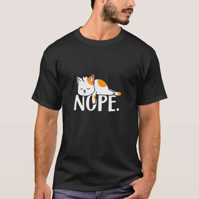 Nej Lat katt T Shirt (Framsida)