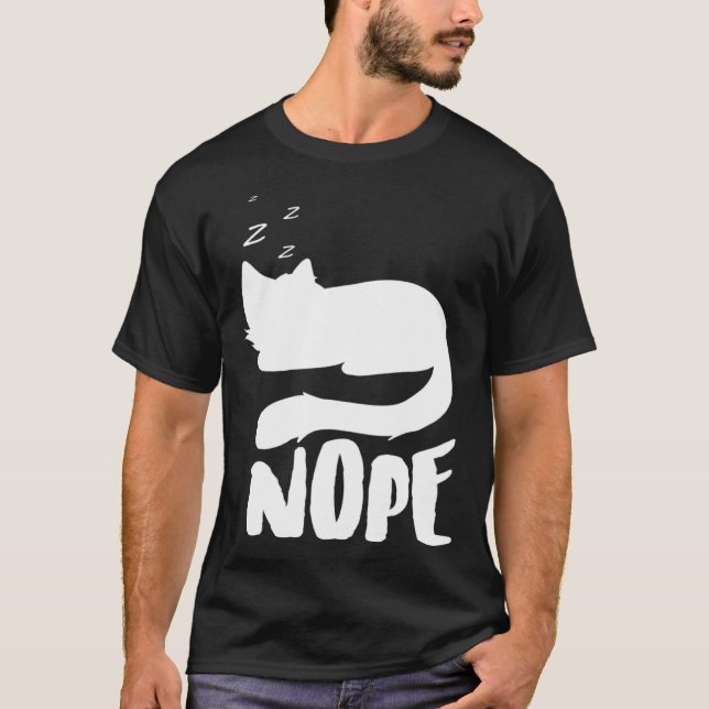 Nej Lat katt T Shirt (Framsida)